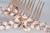 Cubic Zirconia, Diamond Golden Leaves Whisper Bridal Hair Comb, Vine Hair Piece, Bridal Hair Accessories, Wedding Hair Accessory