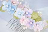 Porcelain/Ceramic Spring Serenade Hair comb, Bridal Hair piece, Bridal Hair Accessories, Wedding Hair Accessory.