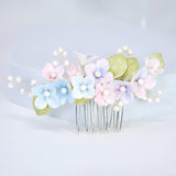 Porcelain/Ceramic Spring Serenade Hair comb, Bridal Hair piece, Bridal Hair Accessories, Wedding Hair Accessory.