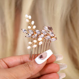 CZ Freshwater Pearl Dusted Embers of a Kiss Bridal Hair Comb, Bridal Hair Accessories, Wedding Hair Accessory.