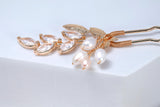 CZ Freshwater Pearl Dusted Embers of a Kiss Bridal Hair Comb, Bridal Hair Accessories, Wedding Hair Accessory.
