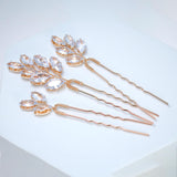 CZ Leafy Tails Set of 3 Hair Pins , Swarovski Hair pins Set, Bridal Hair Accessories, Gift For Her
