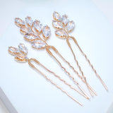 CZ Leafy Tails Set of 3 Hair Pins , Swarovski Hair pins Set, Bridal Hair Accessories, Gift For Her