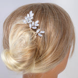 CZ Leafy Tails Set of 3 Hair Pins , Swarovski Hair pins Set, Bridal Hair Accessories, Gift For Her