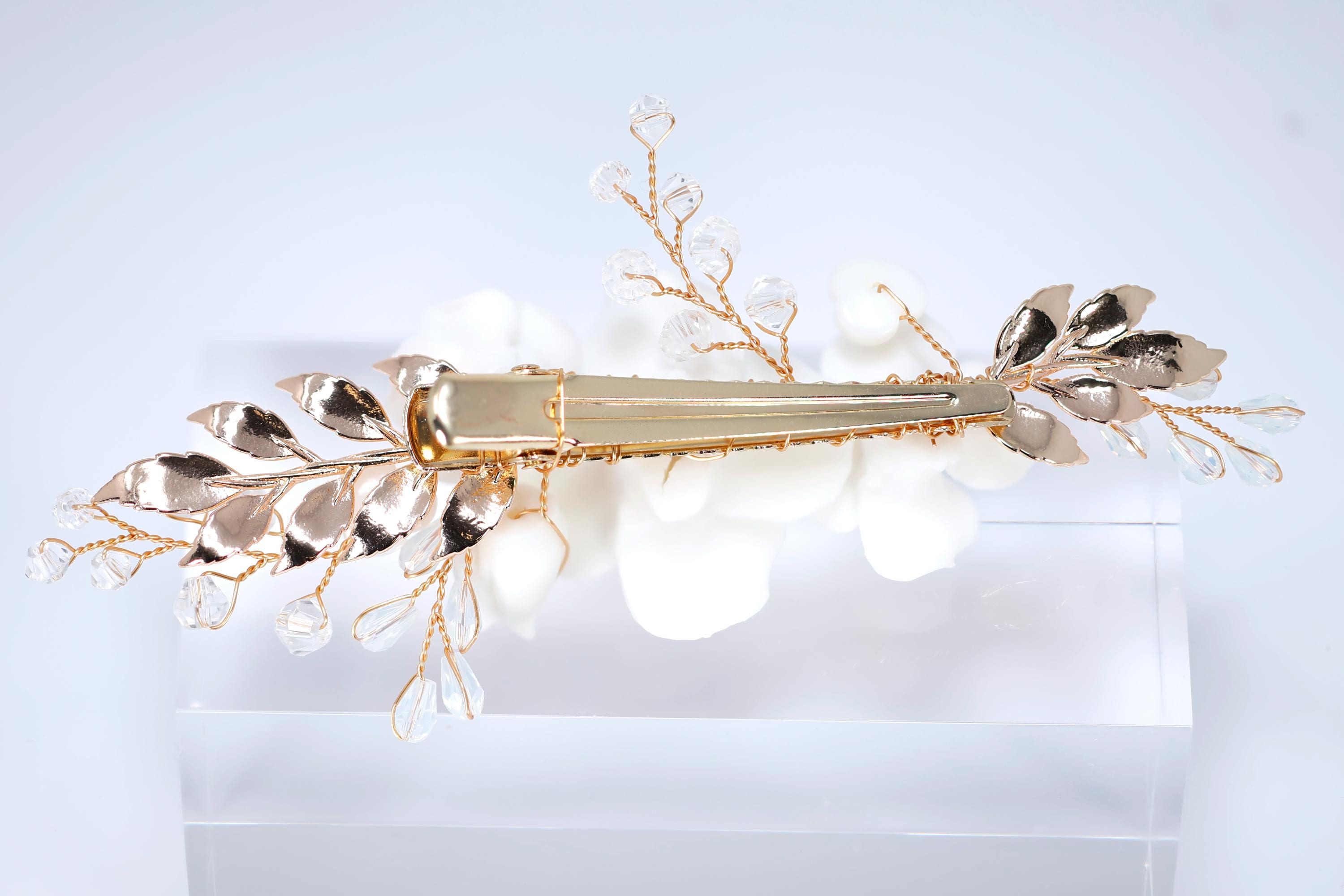 Freshwater Natural Pearl Celeste Flora Bridal Hair Clip, Bridesmaid Gift, Wedding Hair Accessory.