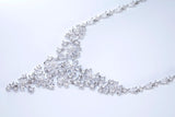 CZ Floral Wishes in a Crystal Dawn Necklace, Long Bridal Jewelry, Bridal Earrings And Necklace, Statement Earrings Cz Necklace Set.