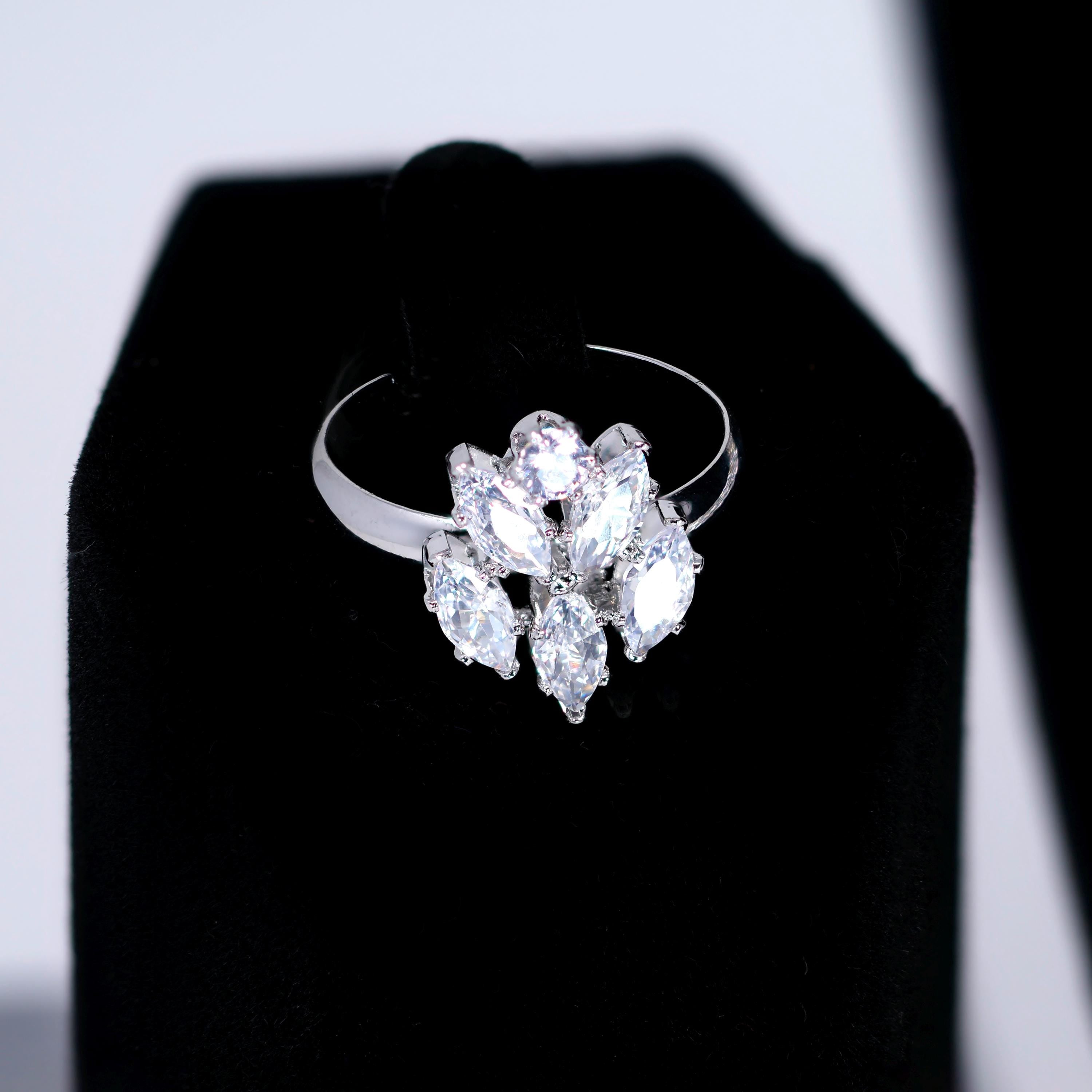 CZ Diamond Gardenia Necklace and Earrings Set, Long Bridal Earrings And Necklace, Statement Earrings Cz Necklace Set.