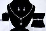 CZ Diamond Tear of Light Dainty Necklace and Earrings Set, Long Bridal Earrings And Necklace, Statement Earrings Cz Necklace Set.