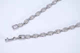 CZ Diamond Bridal Blossom Double Layer Jewelry Set, Long Bridal Earrings, Bracelet, Ring And Necklace, Statement Earrings Cz Necklace Set.