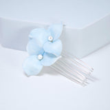 Porcelain Floral Faux Pearl Pastel Bloom Hair Comb, Ceramic Hair pins Set, Bridal Hair Accessories