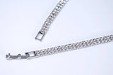 CZ Diamond Gardenia Necklace and Earrings Set, Long Bridal Earrings And Necklace, Statement Earrings Cz Necklace Set.