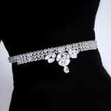 CZ Diamond Gardenia Necklace and Earrings Set, Long Bridal Earrings And Necklace, Statement Earrings Cz Necklace Set.
