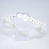 Faux Pearl Porcelain/Ceramic White Flower Floral Serenade Pearl Bridal Headband, Bridal Hair Vine, Delicate Headband, Hair accessories.