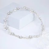 Silver Laurel Whisper Faux Pearl And Crystals Bridal Headband, Bridal Hair Vine, Delicate Headband, Hair accessories.