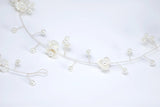 Gilded Ivory Floral Blossom Wedding Hair Vine, Bridal Hair Vine, Rhinestone Headband, Delicate Headband, Statement hair accessories.