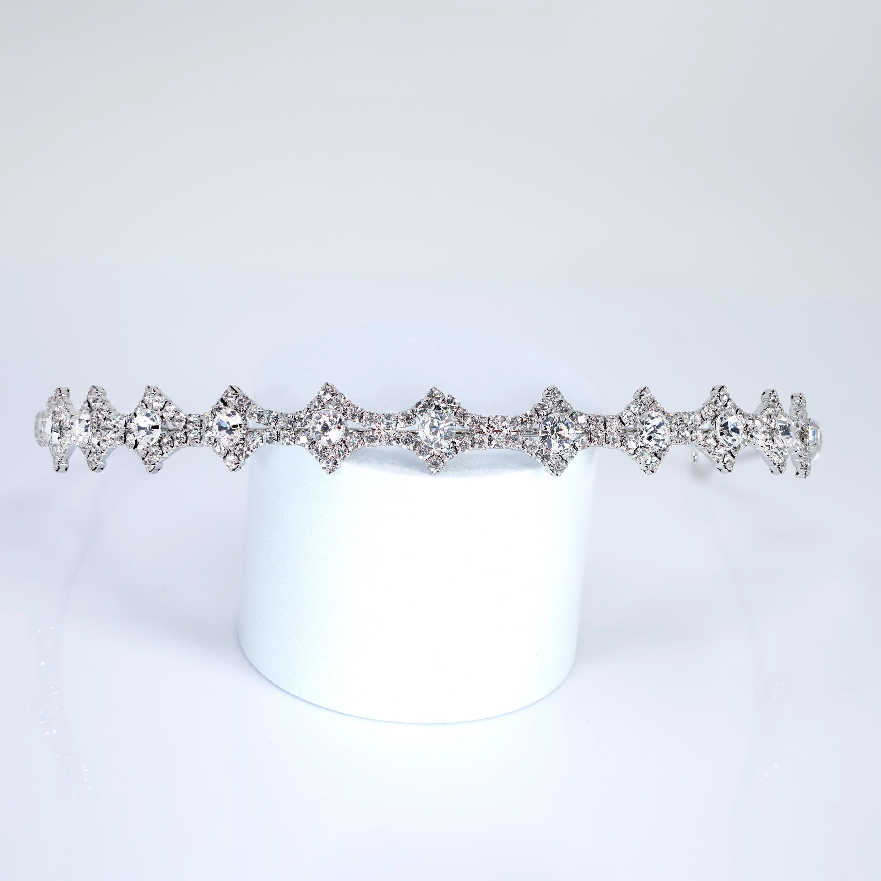 Swarovski Crystals Crown of Eternity Headband, Hair Vine Headband, Bridal Hair, Rhinestone Delicate Headband.