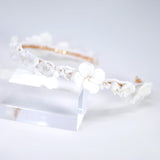 Faux Pearl Porcelain/Ceramic White Flower Floral Serenade Pearl Bridal Headband, Bridal Hair Vine, Delicate Headband, Hair accessories.