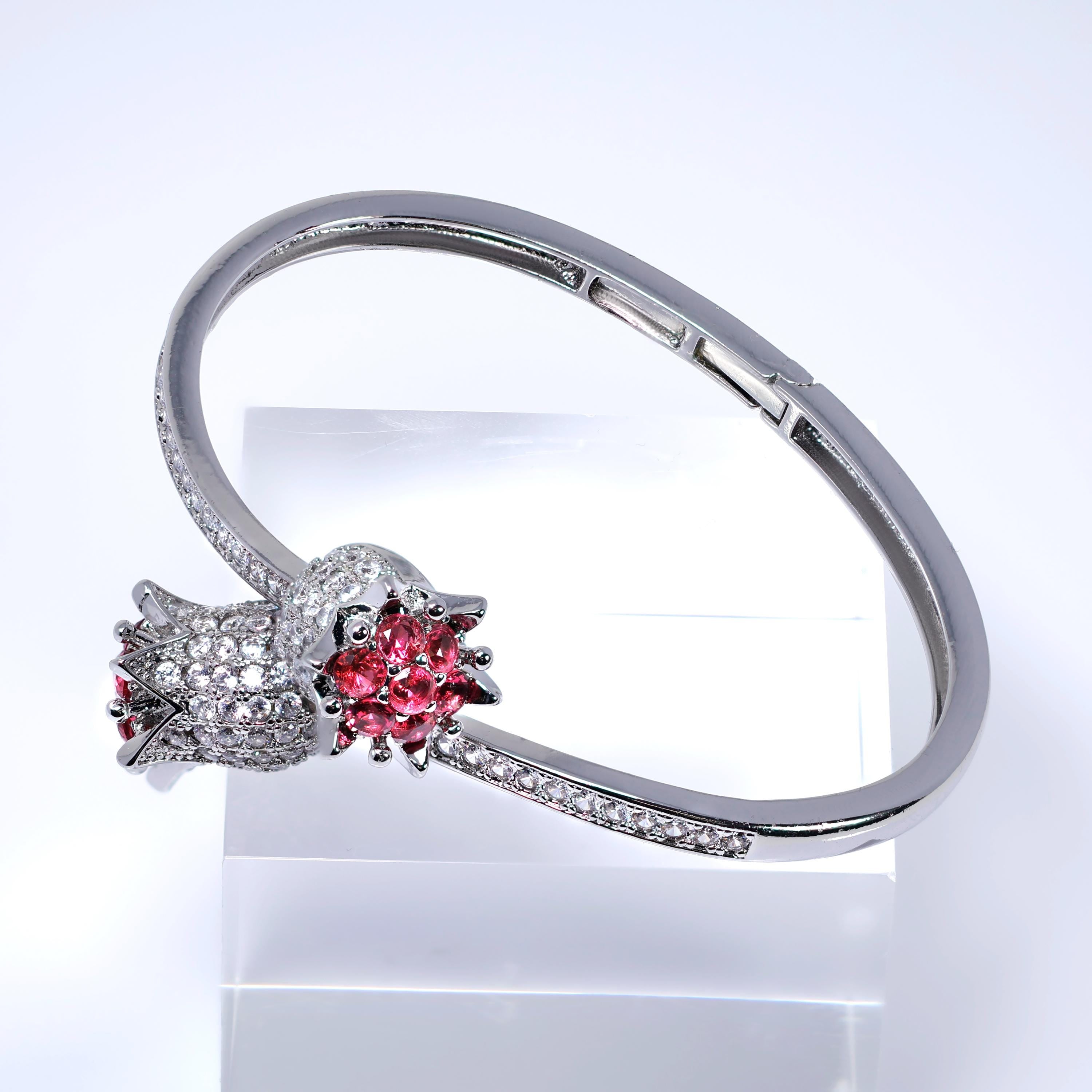 CZ Dainty Pink Dainty Shiny Rose Bud Cuff Bracelet, Bridesmaid Proposal, Bridesmaid Bracelet, Will You Be My Bridesmaid, Tie the Knot