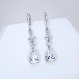 Cubic Zirconia Dewdrops Before Dawn Diamond Earrings, Long Bridal Jewelry, Bridal Earrings, Crystal Bridal Earrings, Statement Earrings Cz
