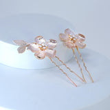 Set Of 3 Dreamy Floral Opal Bridal Hair Pins ,Bridal Hair Piece, Something Blue Hair Pins, Wedding Hair Accessory.