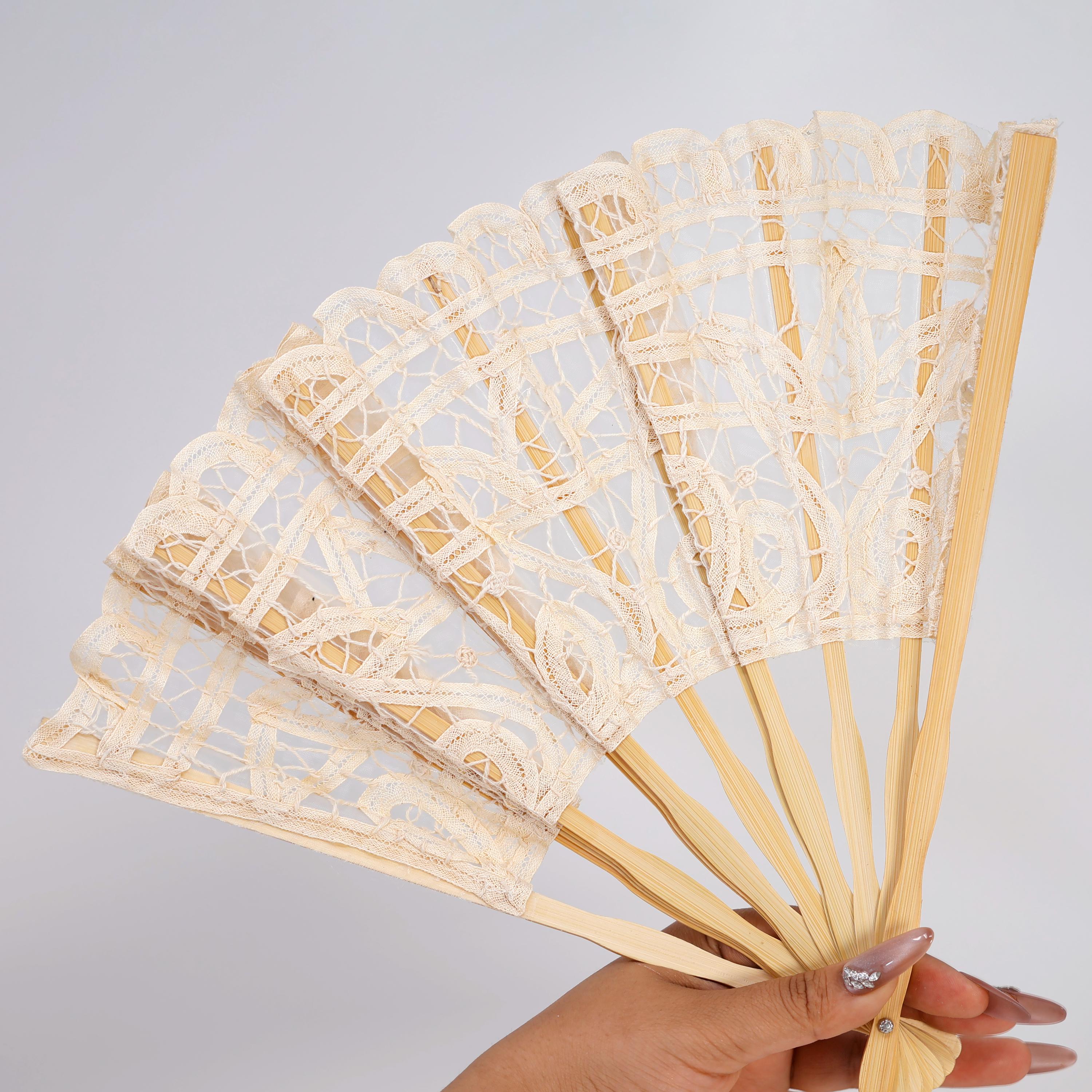 Bridal Lace Folding Hand Fan, Gift For Her, Gift For Mom, Bridesmaid Accessories, Bamboo Hand Fan