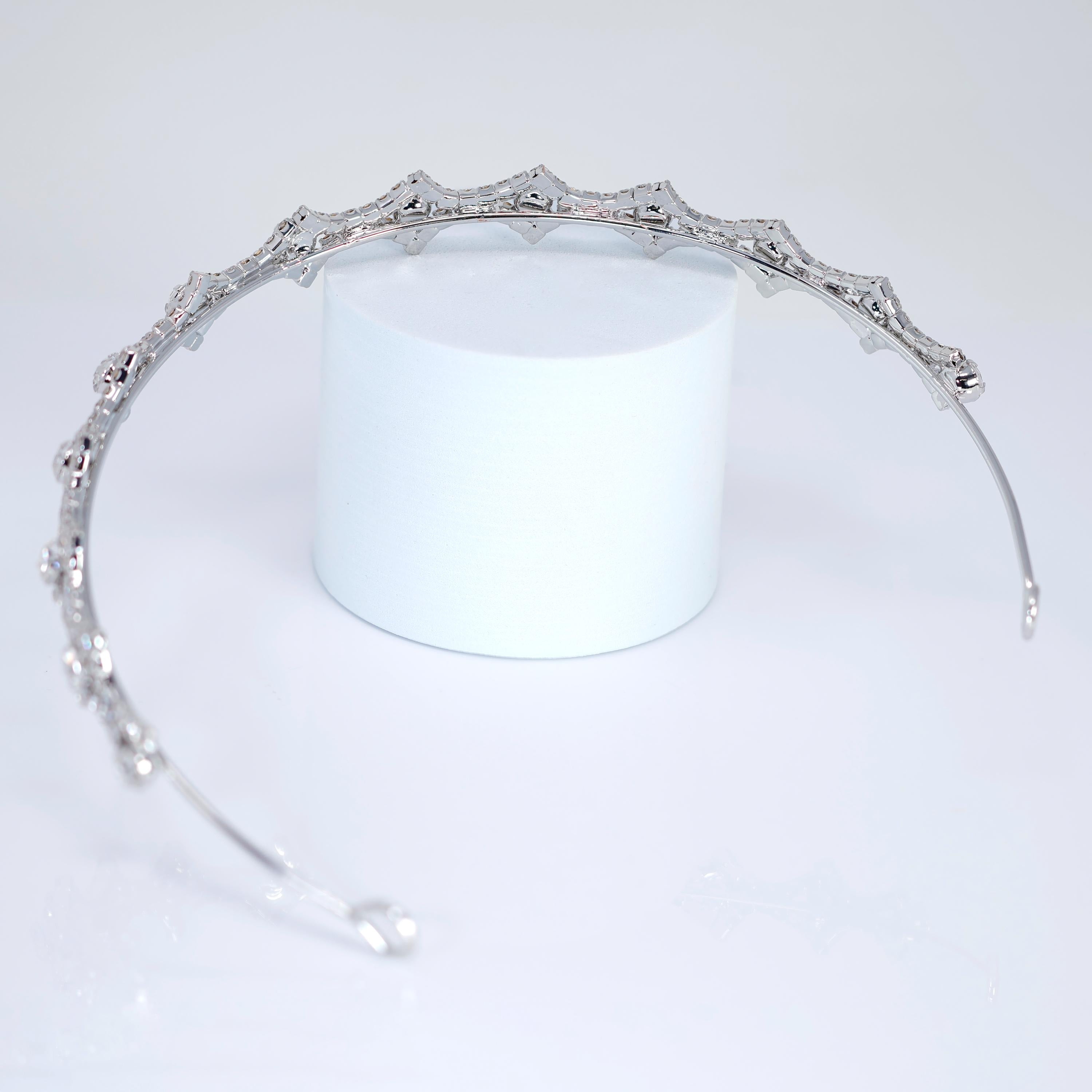 Swarovski Crystals Crown of Eternity Headband, Hair Vine Headband, Bridal Hair, Rhinestone Delicate Headband.