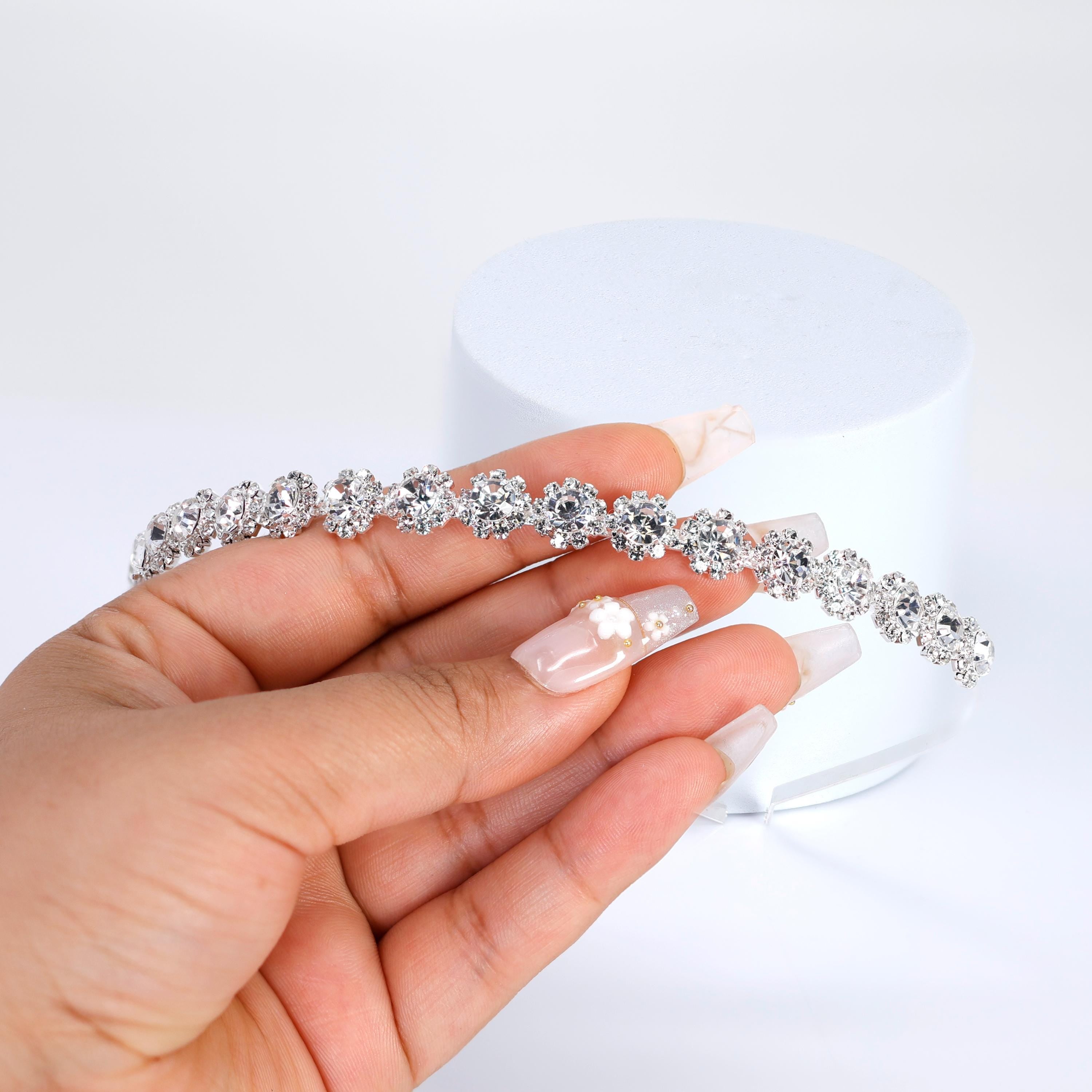 Swarovski Crystals Glimmer Grace Headband, Hair Vine Headband, Bridal Hair, Rhinestone Delicate Headband.