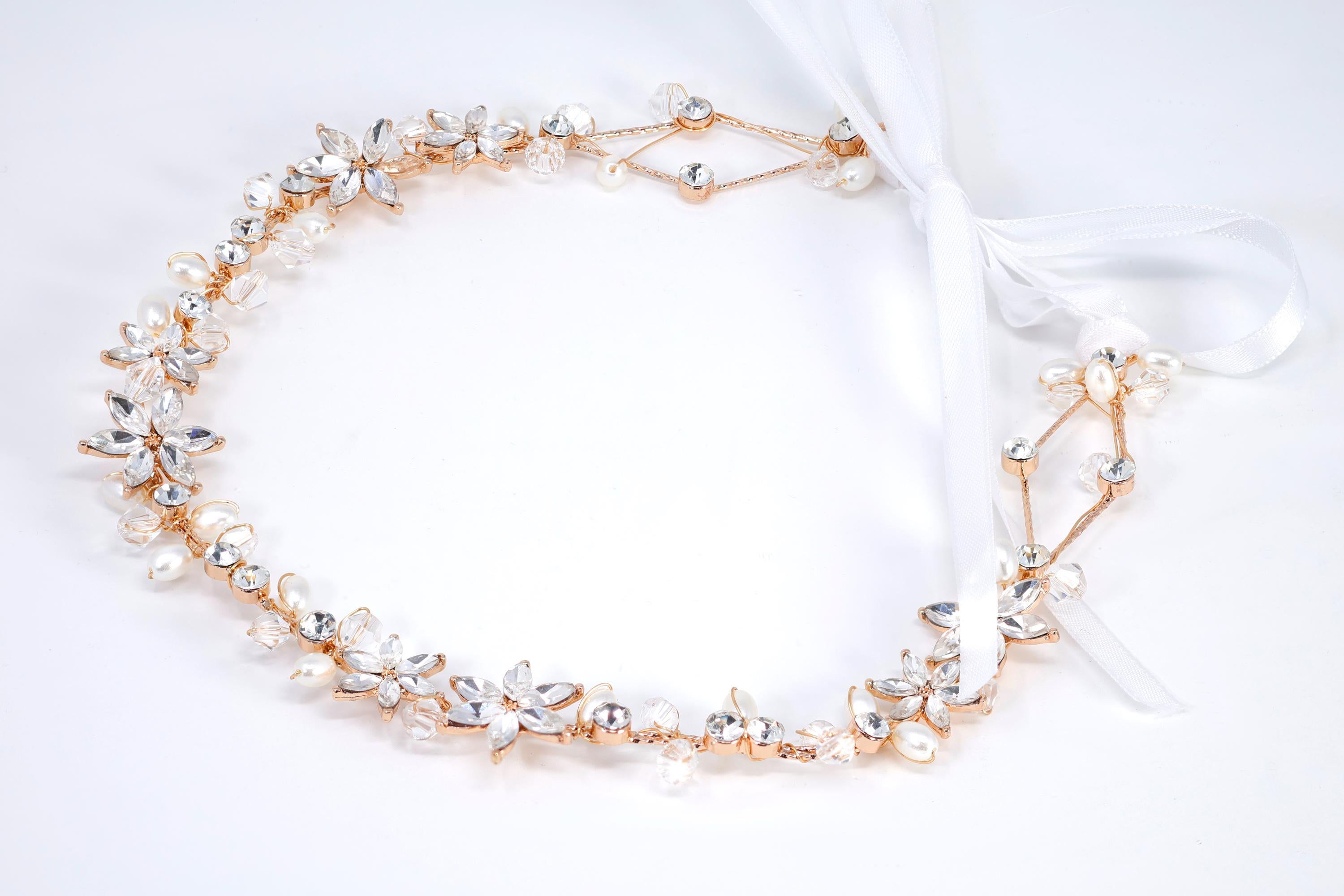 Dainty Pearl Whisper Garland Headband, Bridal Hair Vine, Delicate Headband, Hair accessories.