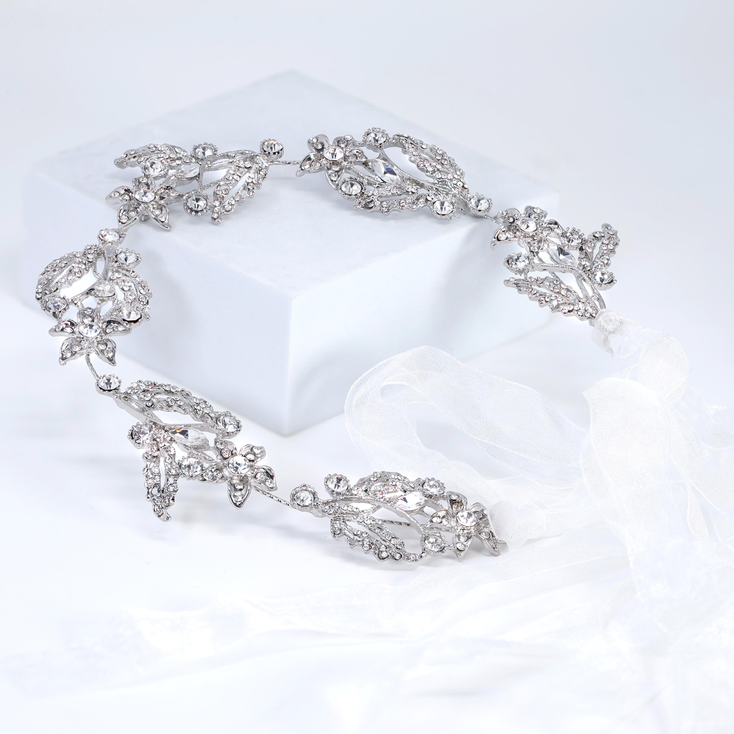 Crystal Garden Vine Bridal Headband, Bridal Hair Vine, Delicate Headband, Hair accessories.