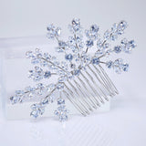 Cubic Zirconia Diamond Veil Of Blossoms Bridal Hair Comb, Bridal Hair Accessories, Wedding Hair Accessory, Bridal Hair Comb.