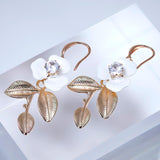 Swarovski Crystals White Floral Vine Bridal Earrings, Long Bridal Jewelry Bridal Earrings Clip On Earrings, Statement Earrings.