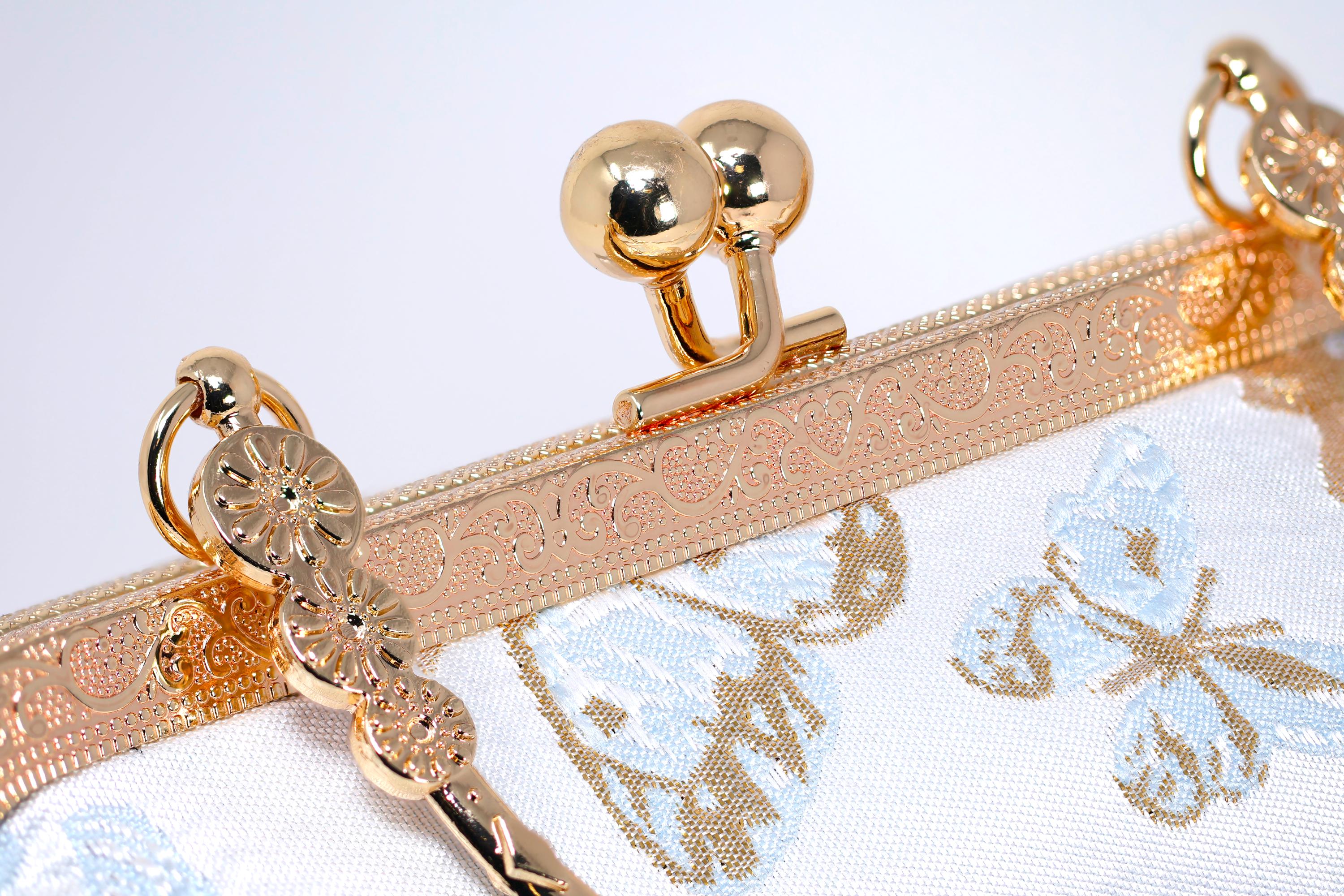 Shimmering Gold Butterflies In The Sky Bridal Wedding Bag, Statement Evening Wedding Clutch, Cross Body Bag
