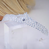 CZ Frosted Fern Marquise Tiara , bridal Crown Tiara, Floral Leaves crystal wedding tiara, Crystal Bride, Wedding Crown