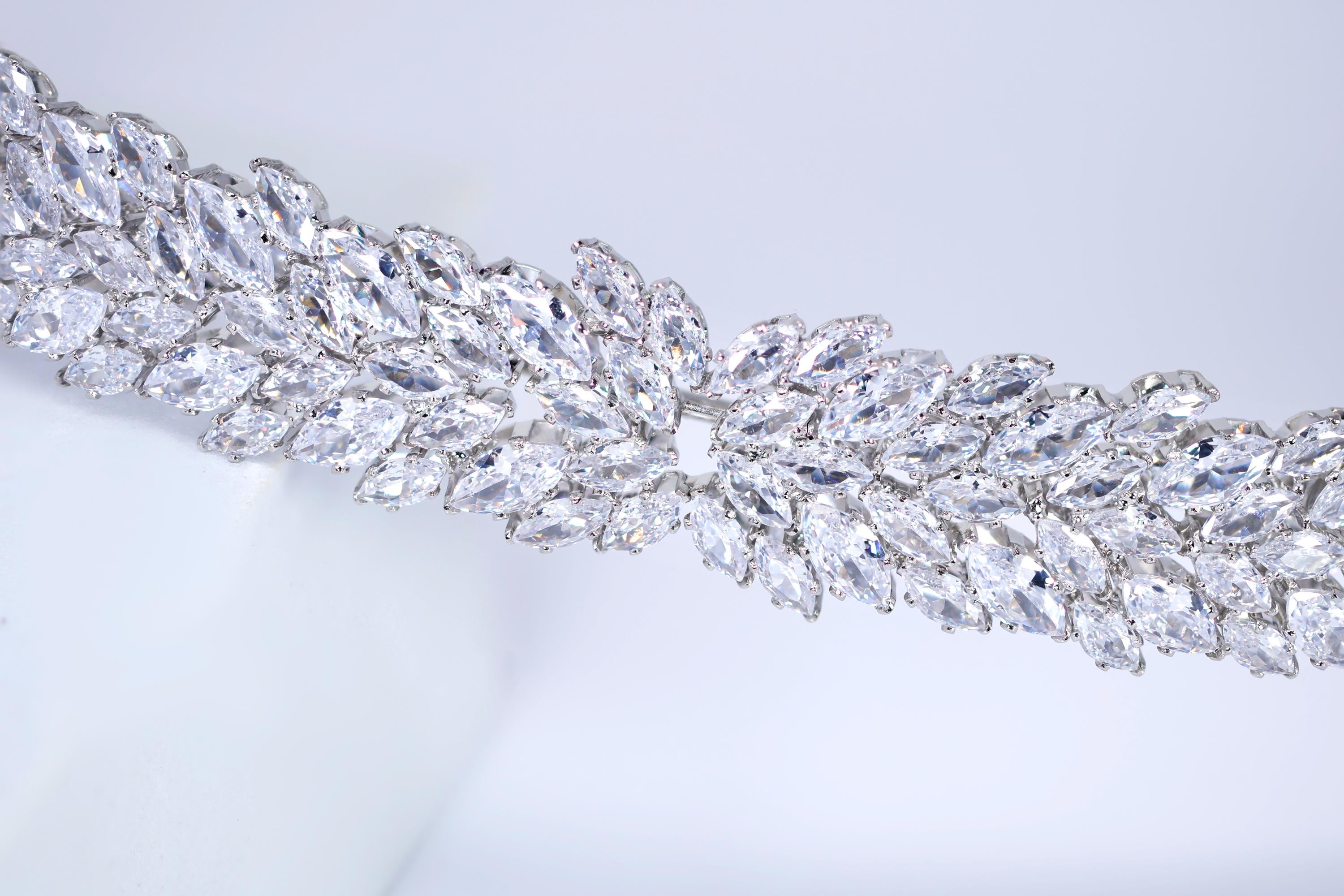 CZ Elysian Vine Bridal Headband , Hair Vine Headband, Bridal Hair Vine, Delicate Headband, Hair accessories.