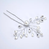 Sparkling Leaves And Pearls Hair Pin , Swarovski Hair pins Set, Bridal Hair Accessories, Pearl hair pins, Gift For Her