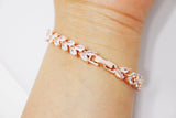 Crystal, Diamond Wine Leaves Wedding Bracelet, Bridal Bracelet, cz Bracelet, Cubic Zirconia Bracelet, Bridal jewelry, Wedding Accessories