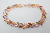 Crystal, Diamond Wine Leaves Wedding Bracelet, Bridal Bracelet, cz Bracelet, Cubic Zirconia Bracelet, Bridal jewelry, Wedding Accessories