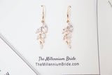 Cubic Zirconia Diamond/ Crystal Leaves, Bridesmaid Jewelry, Bridesmaid Earrings And Necklace, Crystal Earrings, Statement Earrings Cz