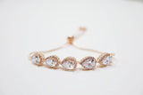 Cubic Zirconia Diamond Drop Crystal Bracelet, Diamond Bracelet, Bridal Jewelry, Bridesmaid Gift, Statement Bracelet.