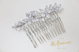 Cubic Zirconia, Diamond Floral Vine Leaves Small Bridal Hair Comb, Bridal Hair Piece, Bridal Hair Accessories, Wedding Hair Accessory.