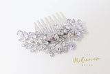 Cubic Zirconia, Diamond Flower In The Sky Vine Leaves Bridal Hair Comb, Bridal Hair Accessories, Wedding Hair Accessory, Bridal Hair Comb.