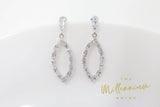 Cubic Zirconia Diamond Leaf Drop Earrings, Long Bridal Jewelry, Bridal Earrings, Crystal Bridal Earrings, Statement Earrings Cz