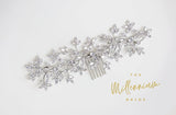 Cubic Zirconia Floral Diamond Vine Leaves Bridal Hair Comb, Bridal Hair Piece, Bridal Hair Accessories, Wedding Hair Accessory.