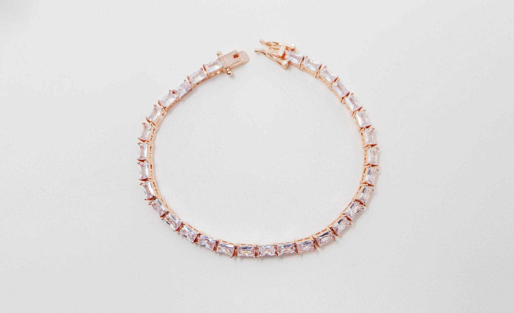Cubic Zirconia Geometric Bracelet , Diamond Bracelet, Wedding Bracelet, Bridesmaid Gift, Bride Bracelet, Bridal Bracelet.
