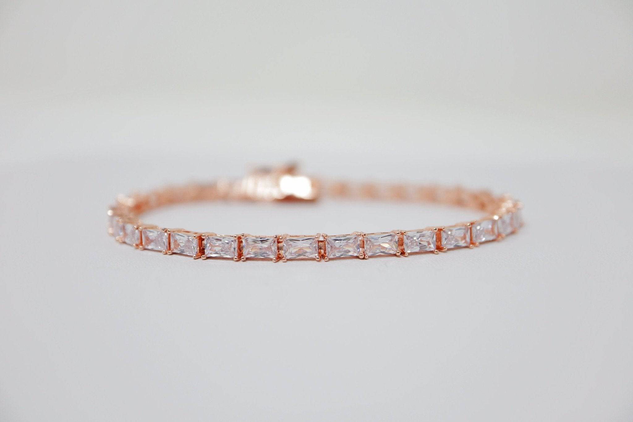 Cubic Zirconia Geometric Bracelet , Diamond Bracelet, Wedding Bracelet, Bridesmaid Gift, Bride Bracelet, Bridal Bracelet.