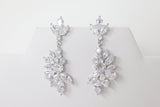 Cubic Zirconia long Bridal Wings Drop, Dangle Crystal, Diamond Earring, Long Bridal Jewelry, Crystal Bridal Earrings, Statement Earrings Cz