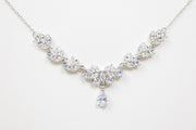 Cubic Zirconia Minimalist Diamond/Crystal Necklace, Bridal Necklace Set, Bridal Jewelry, Statement Necklace