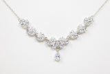 Cubic Zirconia Minimalist Diamond/Crystal Necklace, Bridal Necklace Set, Bridal Jewelry, Statement Necklace