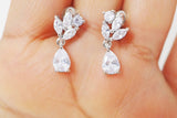 Cubic Zirconia Minimalist Diamond/Crystal Necklace, Bridal Necklace Set, Bridal Jewelry, Statement Necklace