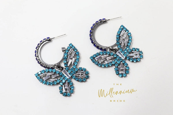 Betsey johnson sold BLUE RHINESTONE CRYSTAL EARRINGS